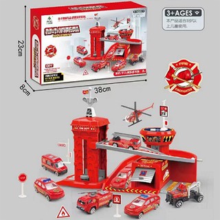 Bộ xe sắt cứu hỏa cầu trượt hs-107