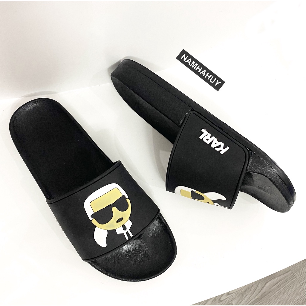 Dép quai ngang nam và nữ Karrl hình mặt người đeo kính cực chất