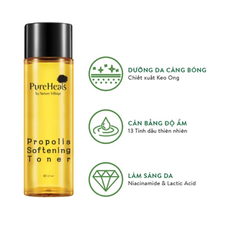 Nước cân bằng dưỡng da bóng khỏe chiết xuất Keo Ong PUREHEALS