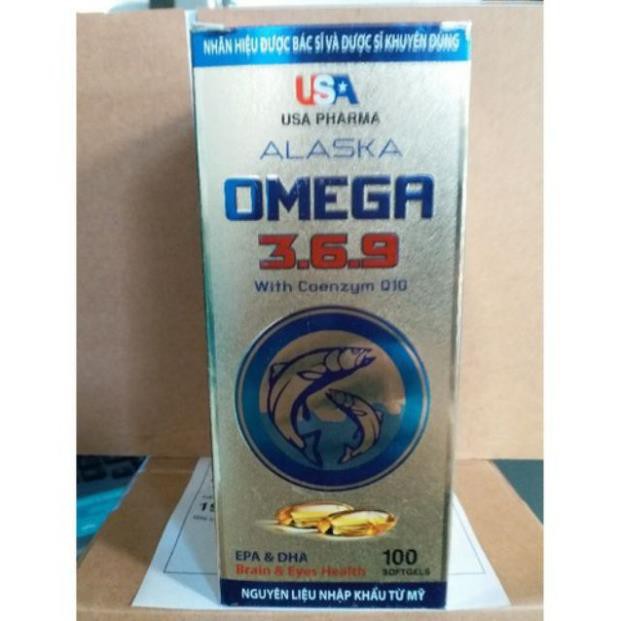 Dầu Cá Alaska Omega 3.6.9 Hộp 100 viên - Bổ Não, Tăng Cường Thị Lực, Giảm Nguy Cơ Mắc Bệnh Tim Mạch