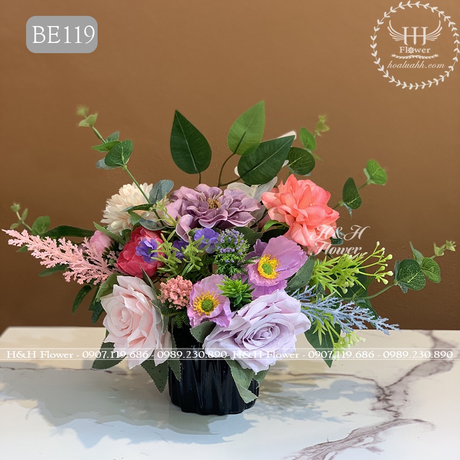 Bình Hoa Để Bàn Nhỏ Xinh Cắm 1 Mặt   - HOA LỤA CAO CẤP GIÁ RẺ