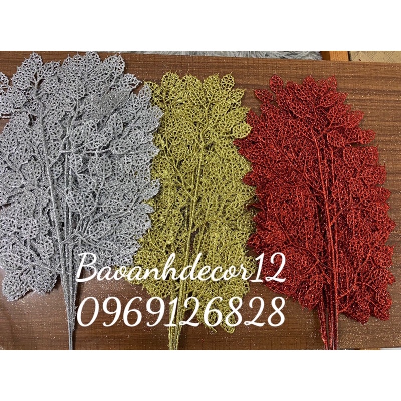 Cành lá Hồng Kim Tuyến trang trí decor siêu đẹp
