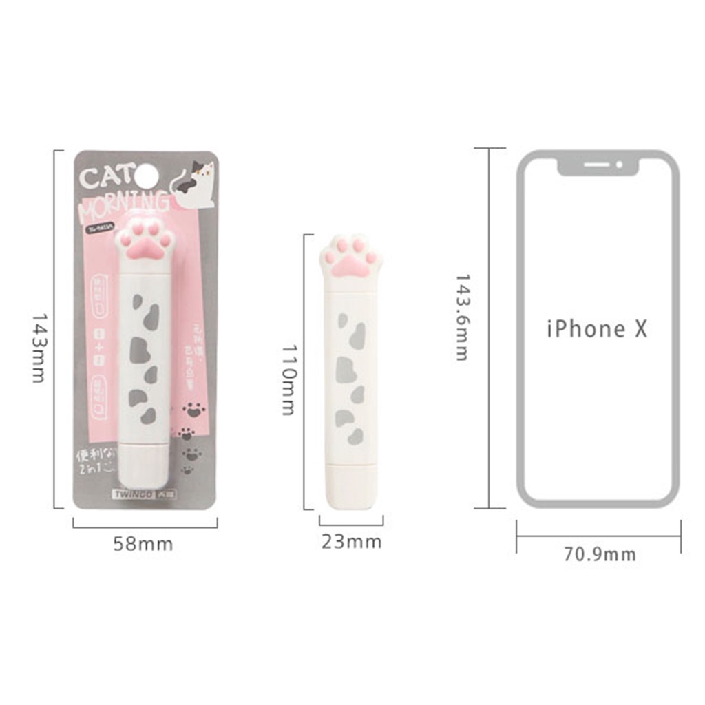 Băng Keo Hai Mặt Họa Tiết Mèo Dễ Thương 2 Trong 1 Phong Cách Hàn Quốc Cho Học Sinh