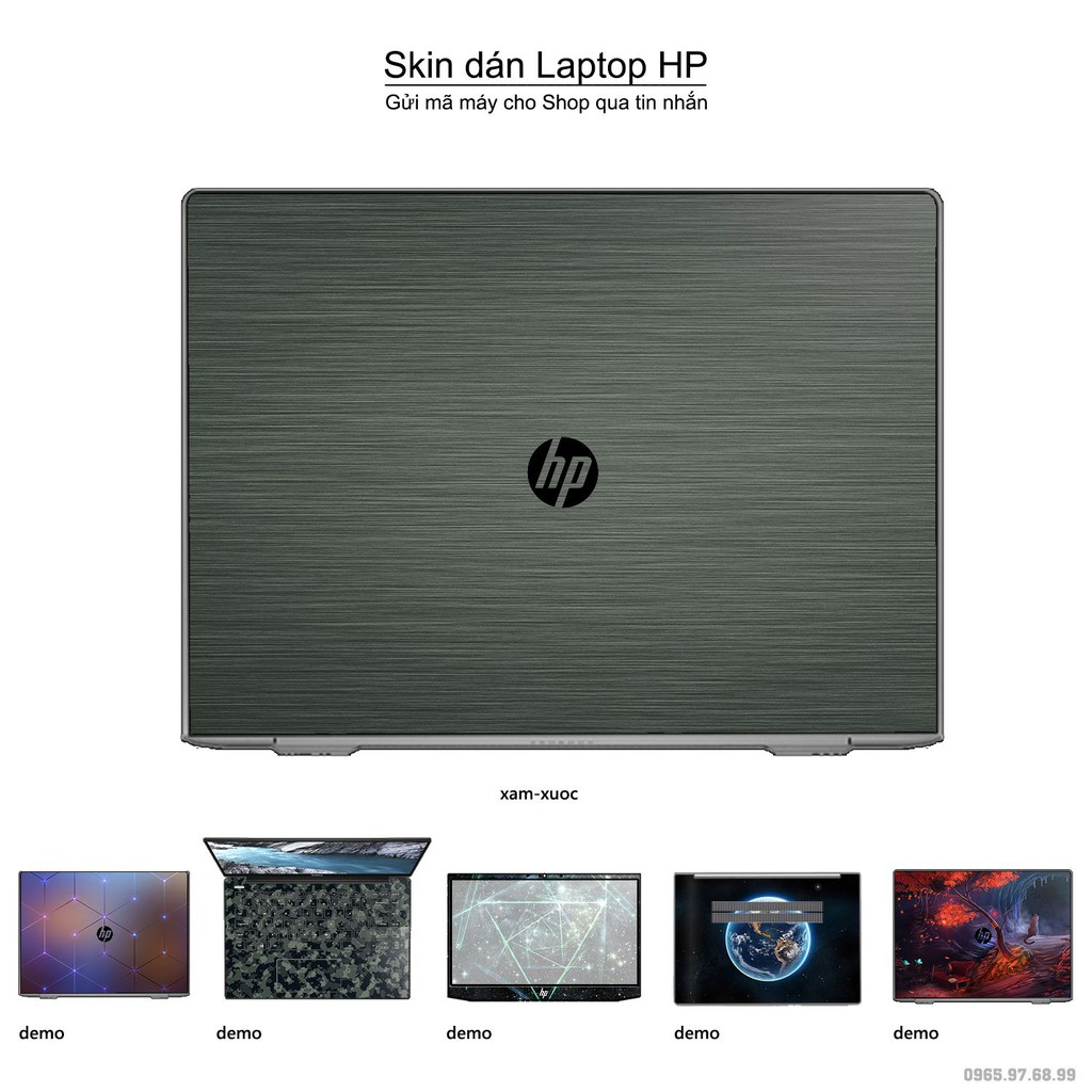 Skin dán Laptop HP màu xám xước (inbox mã máy cho Shop)