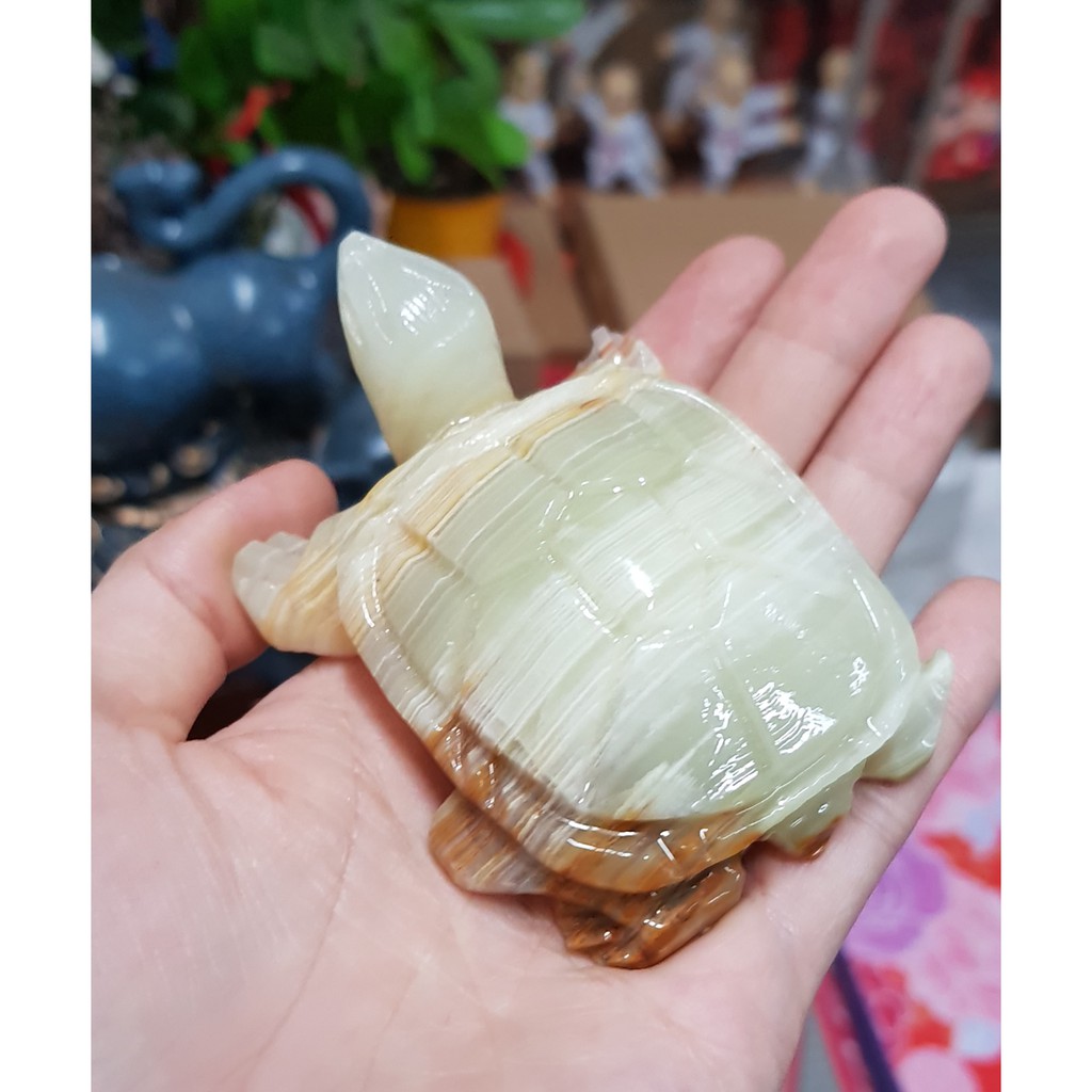 Cụ Rùa ngọc Pakistan bằng đá tự nhiên size 8cm