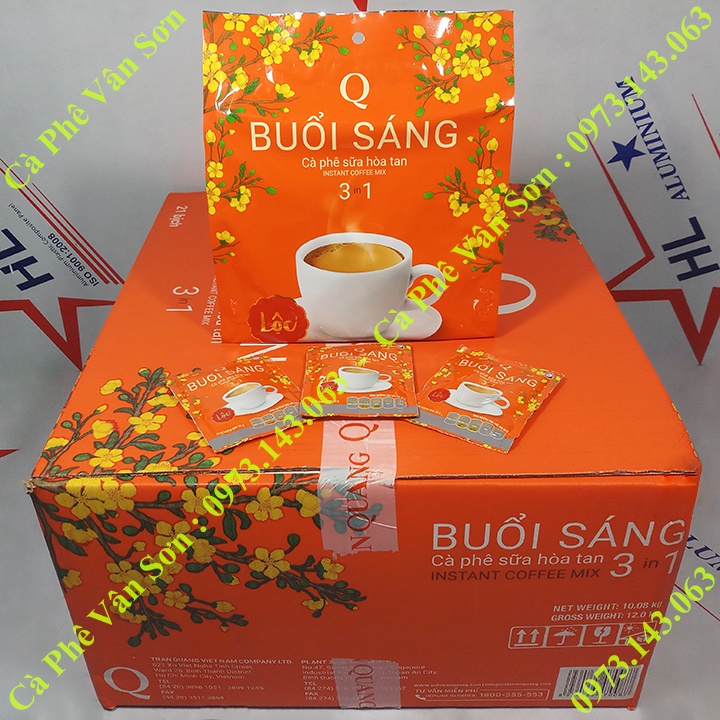 03 bịch cà phê sữa Buổi Sáng Trần Quang 480g (24 gói vuông * 20g)