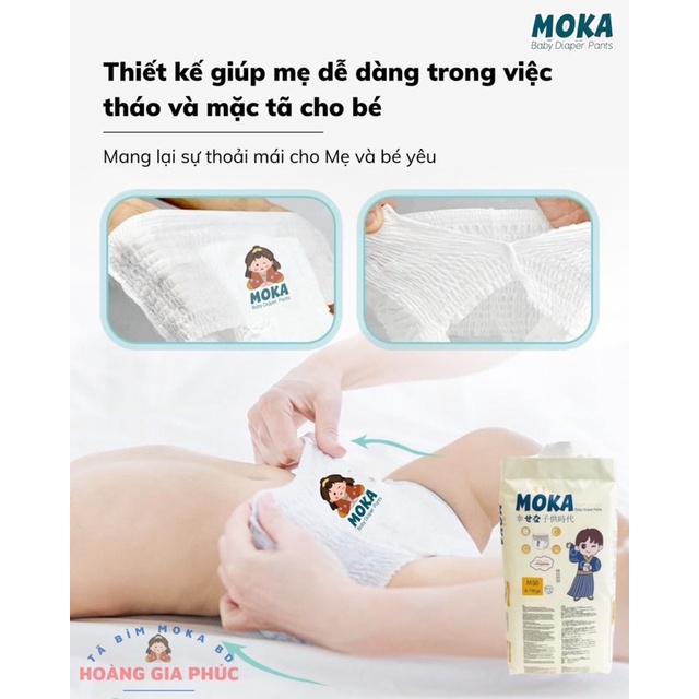 Bỉm/Tã dán /quần MOKA 100M size S M L Xl Xxl Xxxl