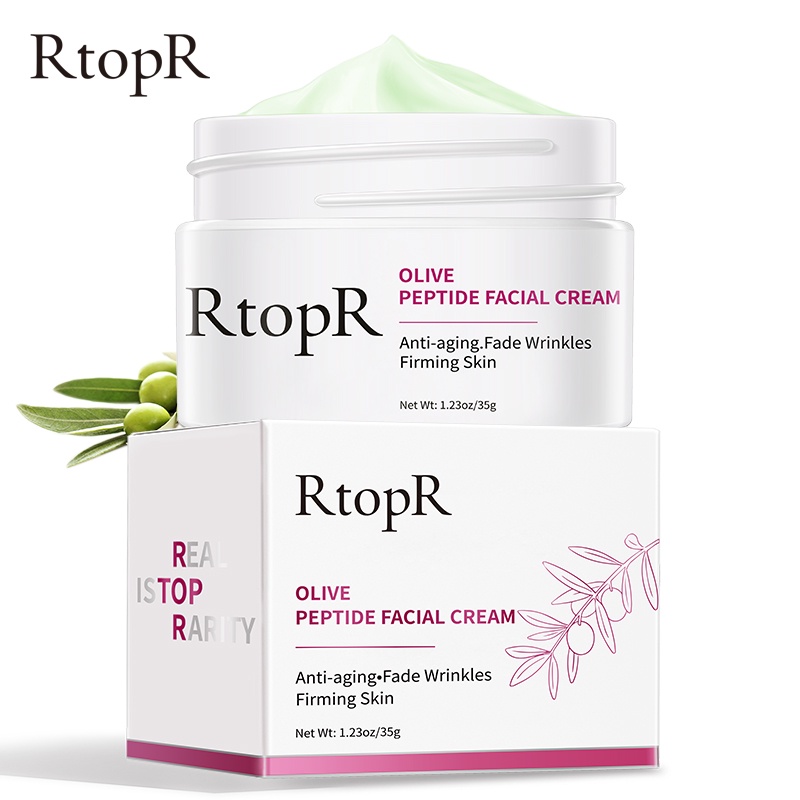 Kem dưỡng da mặt RtopR chiết xuất ô liu peptide làm săn chắc da se khít lỗ chân lông kiềm dầu ngăn ngừa nếp nhăn dưỡng ẩm, đàn hồi da, giảm viêm cho da 35g