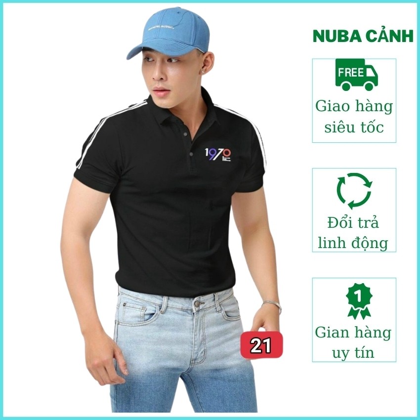 Áo thun nam nữ cổ bẻ cao cấp, ao phông chất vải polo, thấm hút mồ hôi  21 TAKA