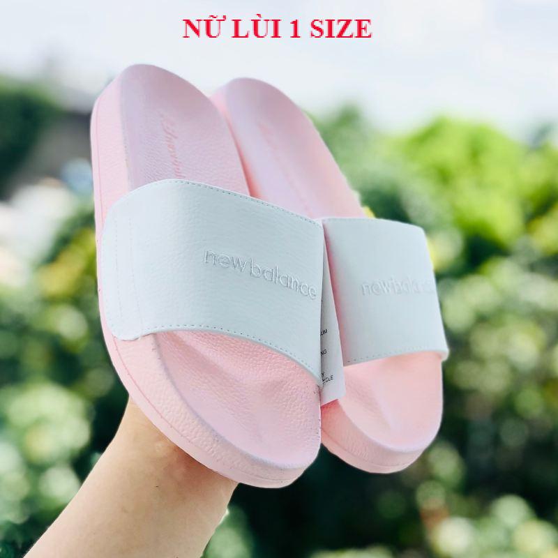 Dép unisex 𝐍𝐄𝐖 𝐁𝐀𝐋𝐄𝐍𝐂𝐄 ❤️FREESHIP + Hộp❤️dép NB new balence quai ngang thể thao nam nữ thêu nỗi newbalence, hồng-trắng