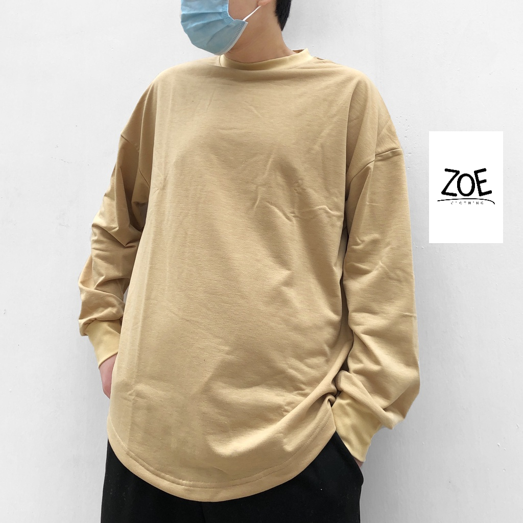 Áo sweater cotton thun dài tay form rộng , phông dài tay unisex, Zoeclothing
