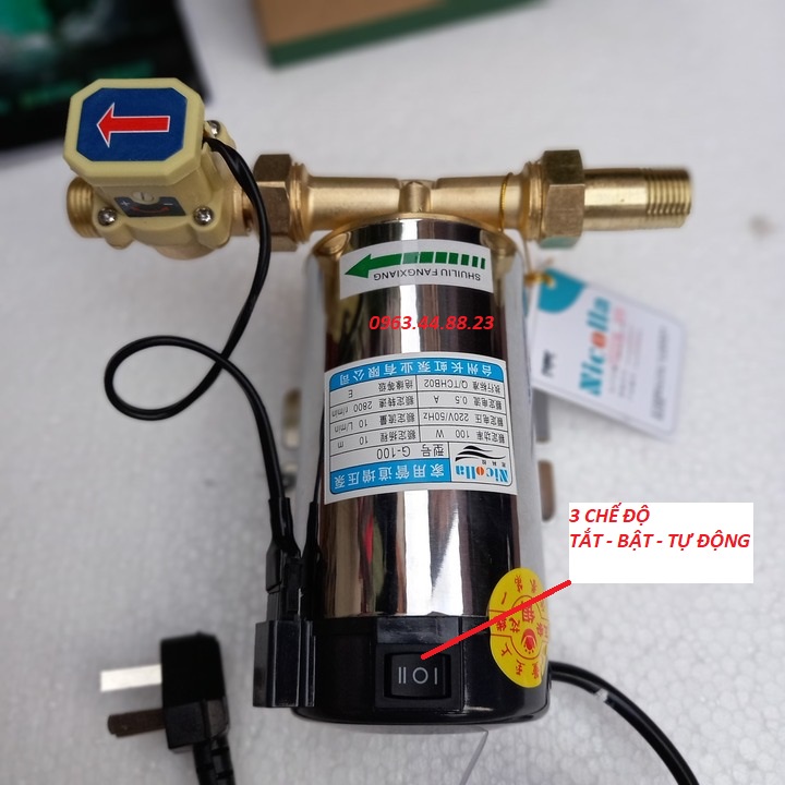Bơm tăng áp lực máy giặt bình nóng lạnh 100w - bơm tăng áp