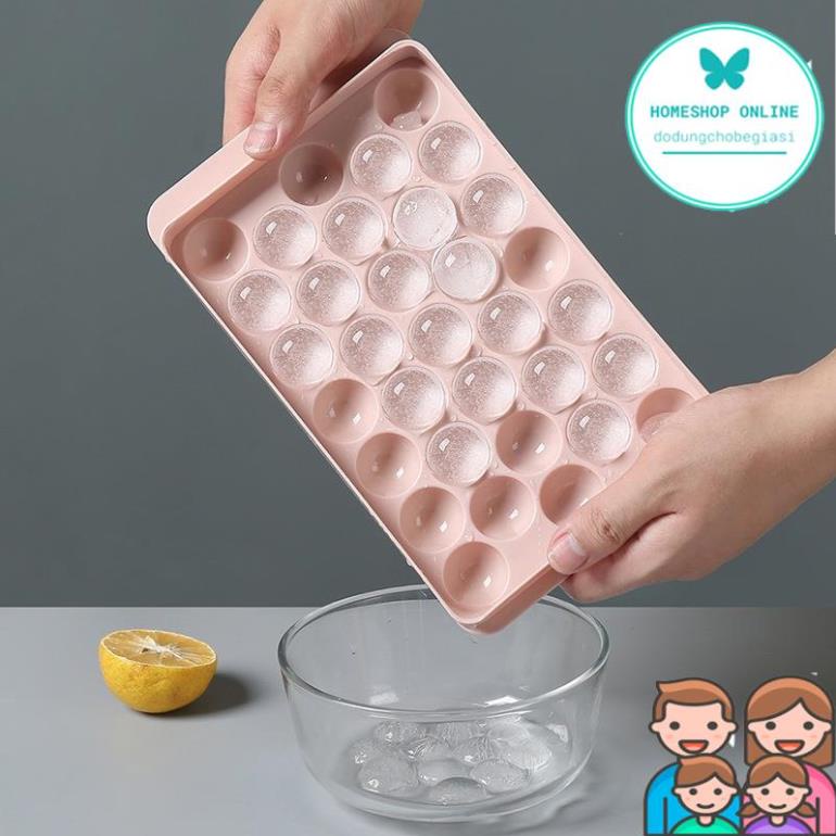Khay Làm Đá Tròn Tủ Lạnh - Khuôn Làm Thạch Bi 33 Viên Giá Sỉ Dodungchobegiasi HomeShop Online