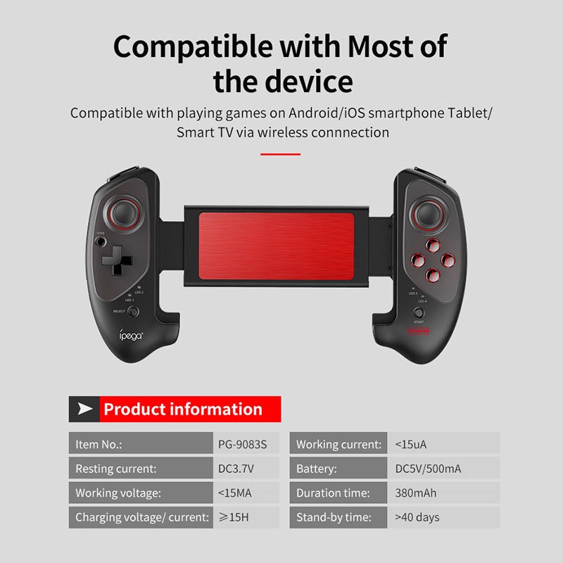 Tay Cầm Chơi Game Không Dây IPEGA PG-9083S Chuyên Dụng Cho Điện Thoại iOS Android Tablet TV Box PC