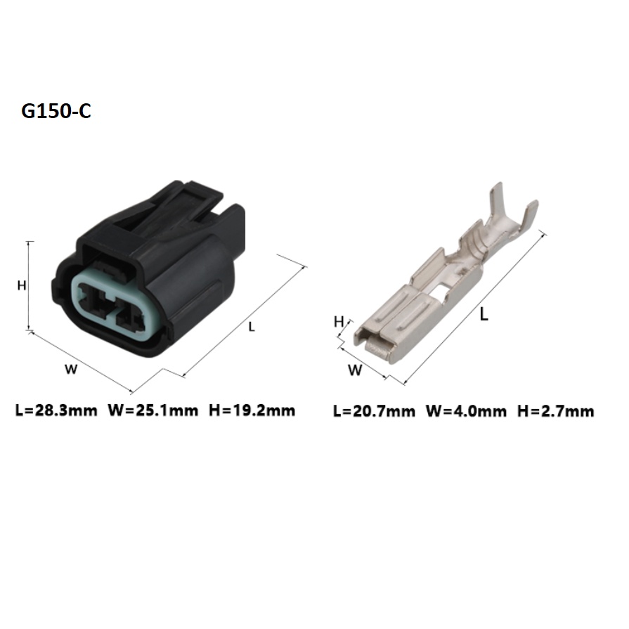 G150-Giắc cắm chống nươc màu đen 2 lỗ 2.8mm