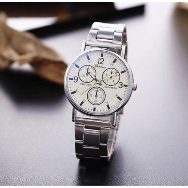 Đồng Hồ Nam Thời Trang Rẻ Đẹp Geneva KW4 ,3 Kim,Dây inox sang trọng,lịch lãm