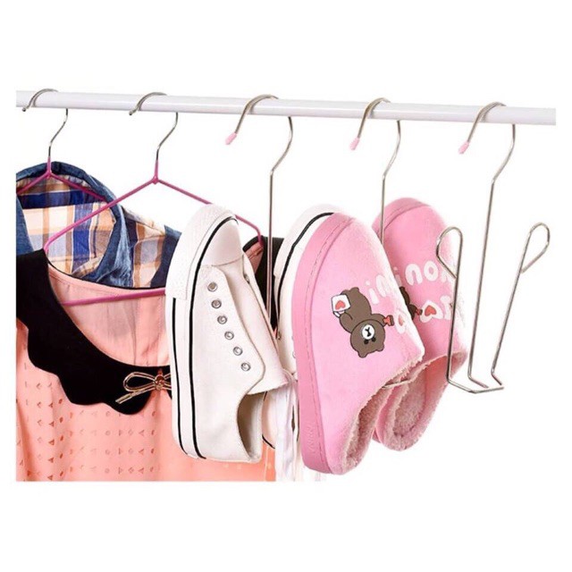 Móc treo phơi giày dép bằng Inox 304 dày 4 li, móc cứng cáp, sắp xếp treo tiện lợi giữ phom giầy