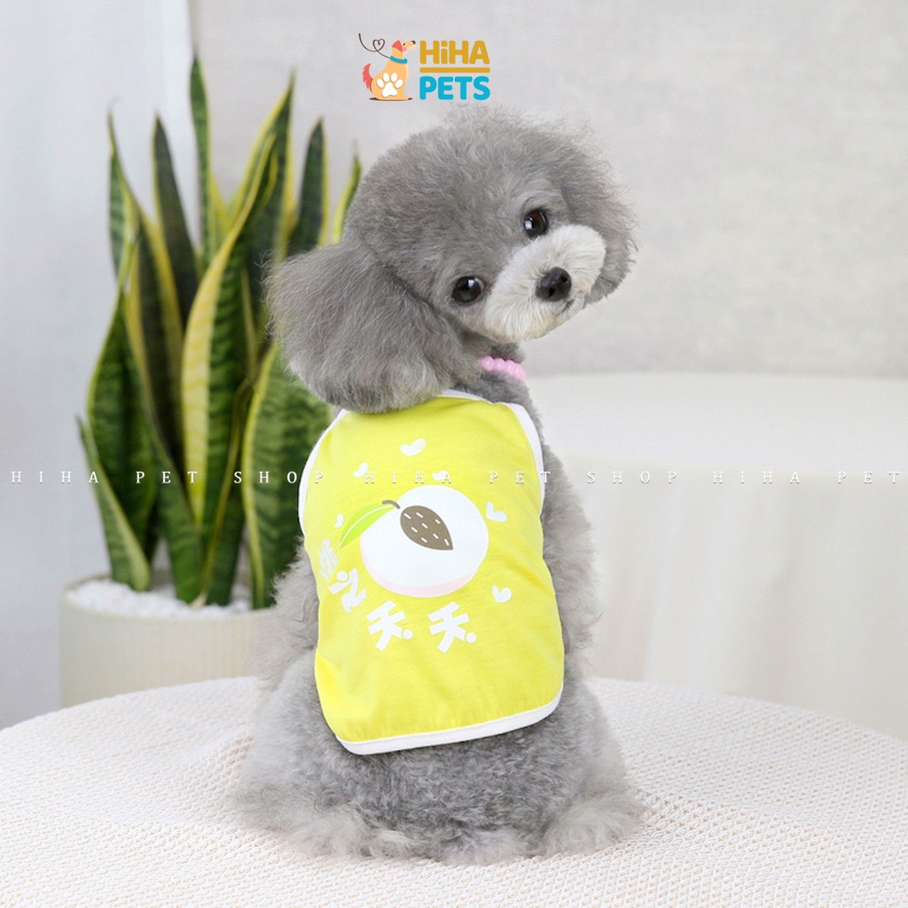 Quần Áo Thun Ba Lỗ Cho Chó Mèo Cotton 100% Quần Áo Thú Cưng 2 Dây Mát Mẻ Dễ Thương Hihapet.