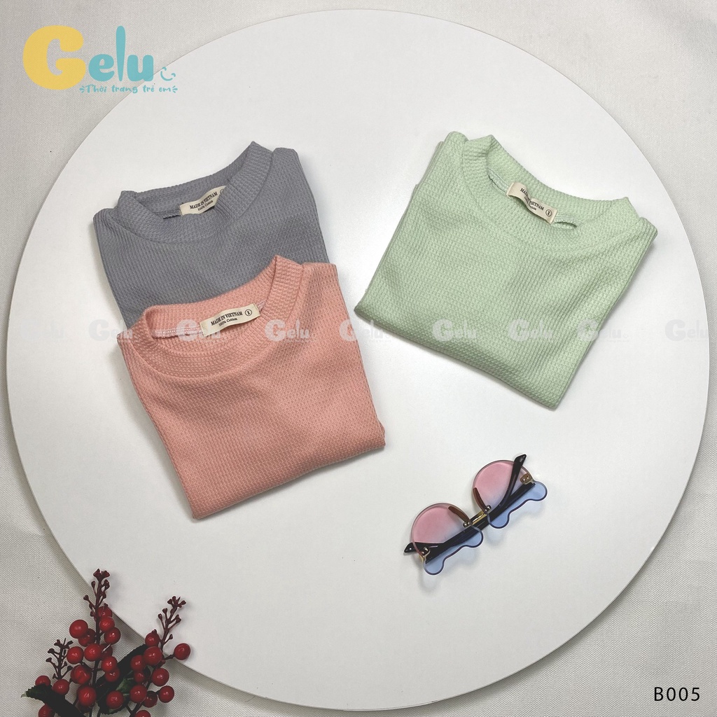 Bộ đồ thời trang thu đông cho bé GELU KIDS dài tay dệt kim vải tổ ong kiểu dáng hàn quốc-GLB005