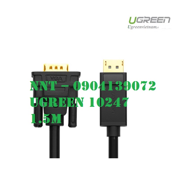Cáp chuyển đổi Displayport to VGA dài 1,5m chính hãng Ugreen 10247 cao cấp
