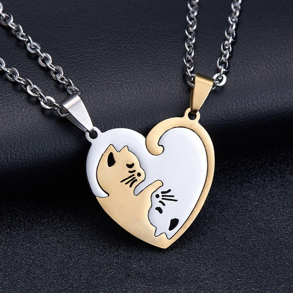 Vòng cổ Bằng Thép Không Gỉ Mặt Hình Chó Mèo Đơn Giản Sáng Tạo Thời Trang Phong Cách Hàn Quốc Dành Cho Cặp Đôi