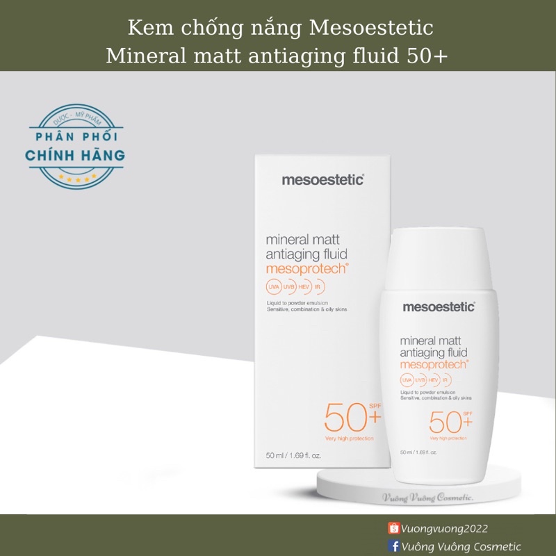 Kem chống nắng Mesoestetic mineral matt antiaging fluid dành cho da dầu