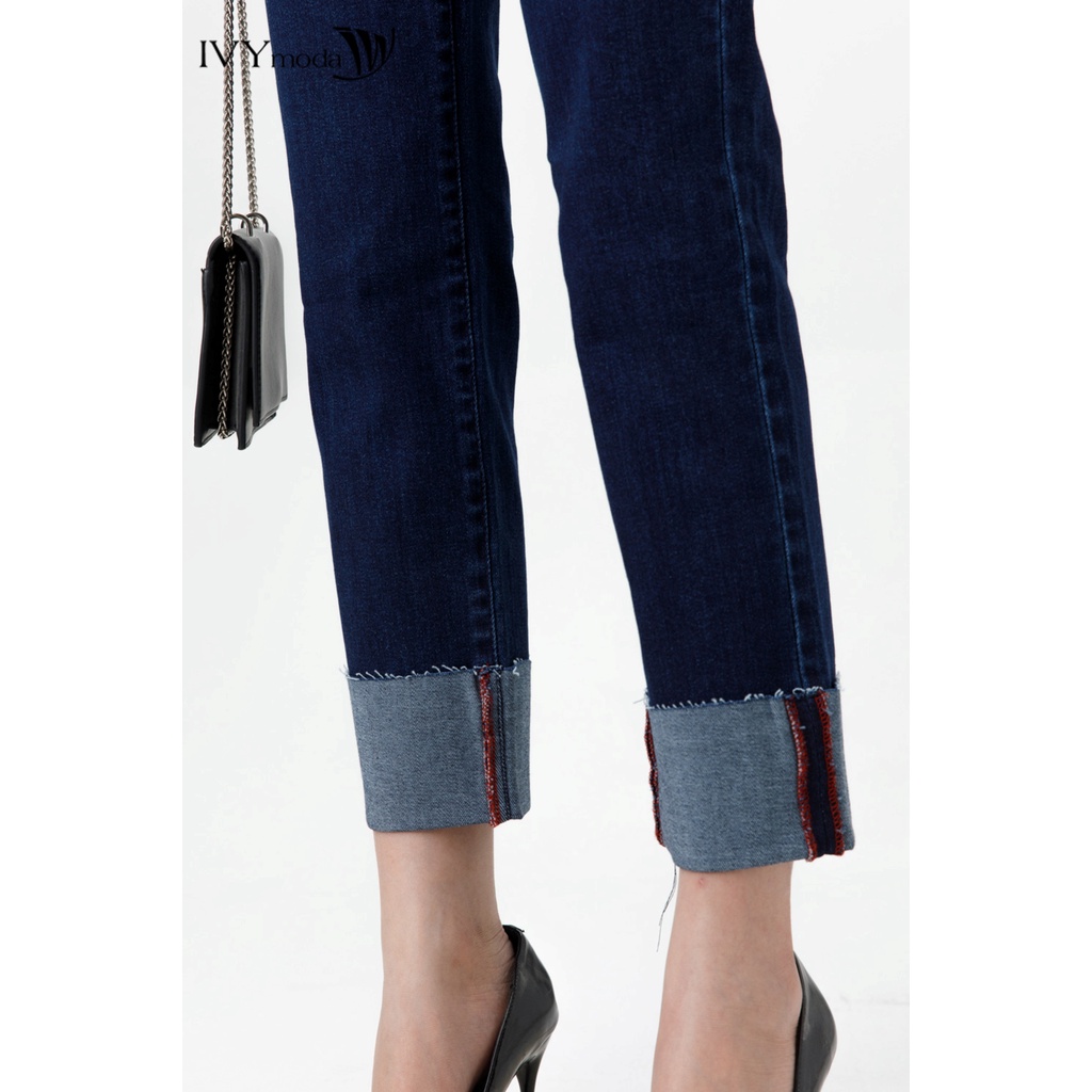 Quần jeans nữ vén ống IVY moda MS 25B8894