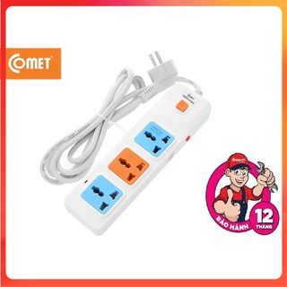 💥chính hãng💥 ổ cắm nối dài comet ces10302, dây dài 2m, 3 lỗ 3 chấu, có cầu chì bảo vệ chuẩn hàng