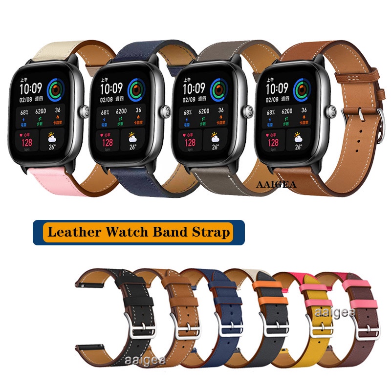 Dây Đeo Bằng Da Cho Đồng Hồ Thông Minh Huami Amazfit GTS 4 mini 2 2e GTS2 GTS3 / Bip Lite Bip S U Bip 3 pro