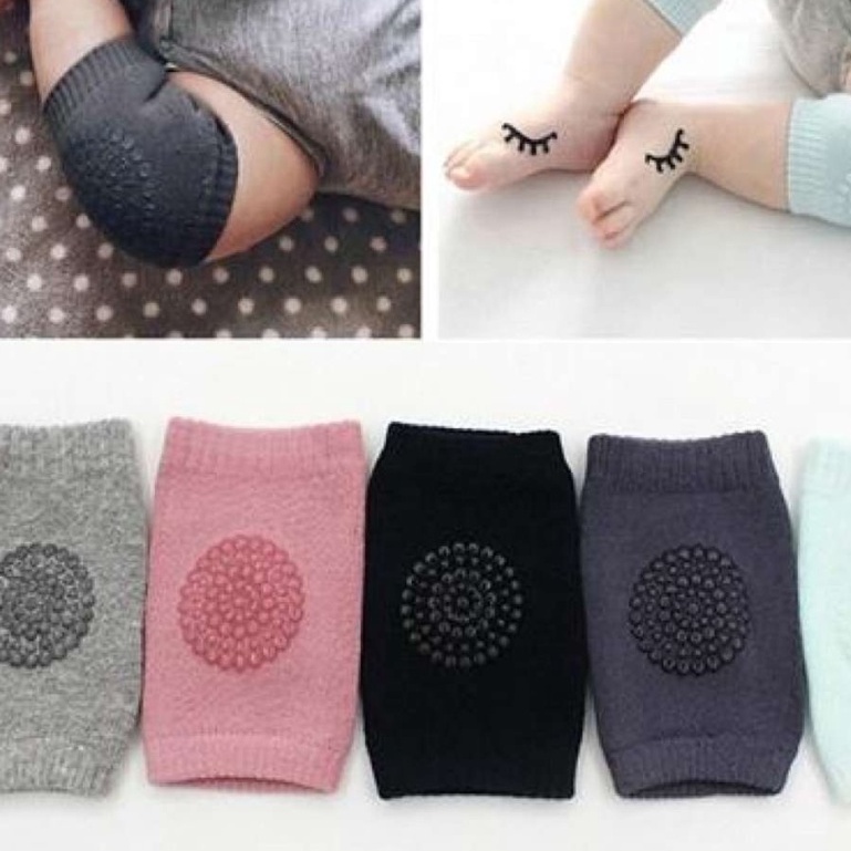 Tất Tập Bò Cho Bé Bảo Vệ Đầu Gối Bé Lót Dày Dặn Êm Ái Xuất Hàn, Miếng lót bảo vệ đầu gối chống trơn trượt cho bé tập bò