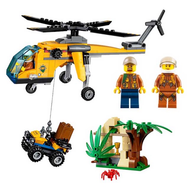 Có sẵn 🌟 Lắp ráp 10709 Trực thăng vận tải thám hiểm rừng 🌟