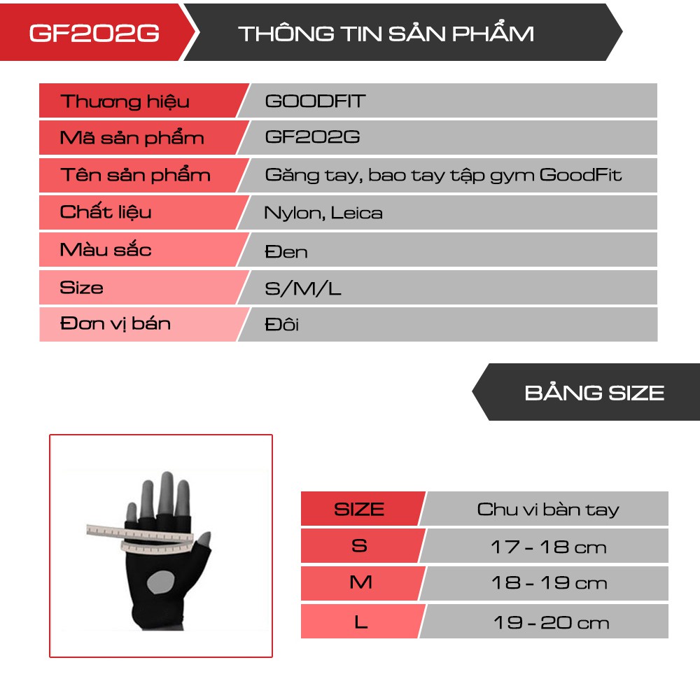 Găng tay nửa ngón tập gym GoodFit GF202G _LEMASPORT