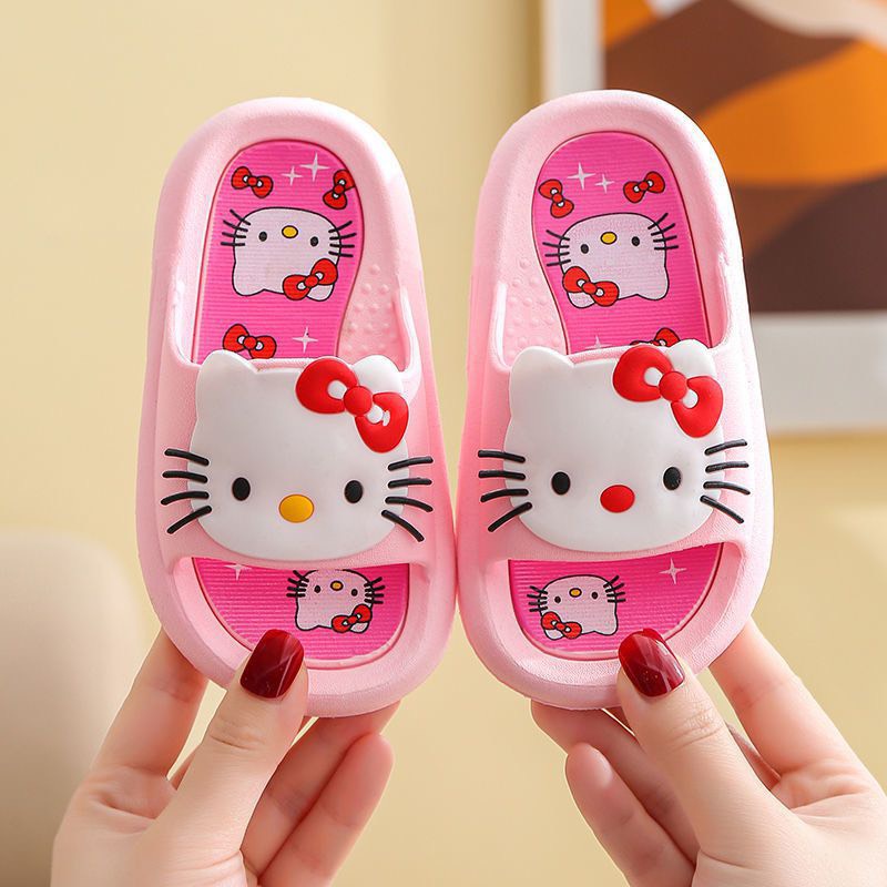Dép lê bé gái dép trẻ em họa tiết hoạt hình đế mềm chống trượt size trung đại