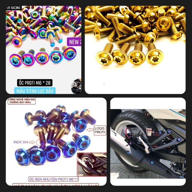 Ốc Vàng - Ốc TiTan - Ốc Titan Lục Bảo 6ly20 Xe Máy - Một Con