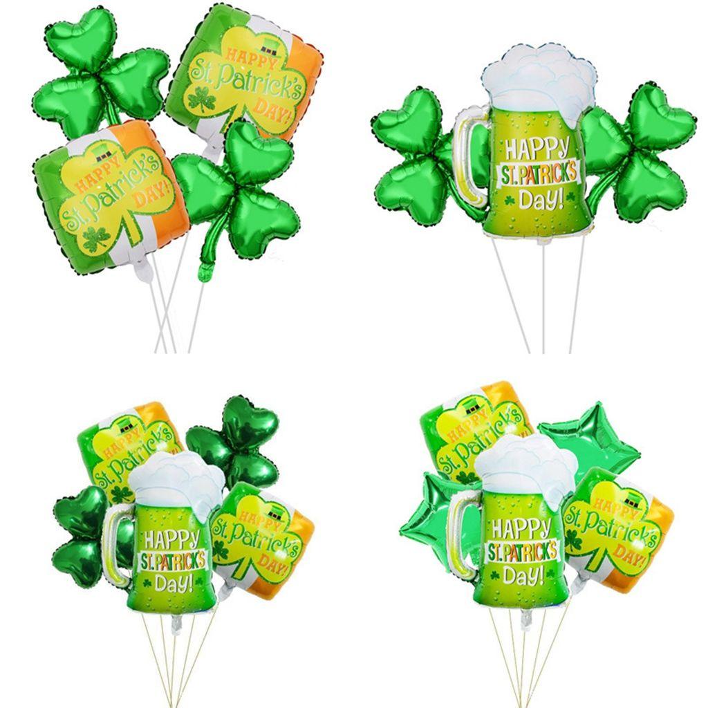 Bong Bóng Lá Nhôm Hình Cốc Bia / Shamrock Xanh Lá Sáng Tạo Trang Trí Ngày Quốc Khánh MOCHO Ireland