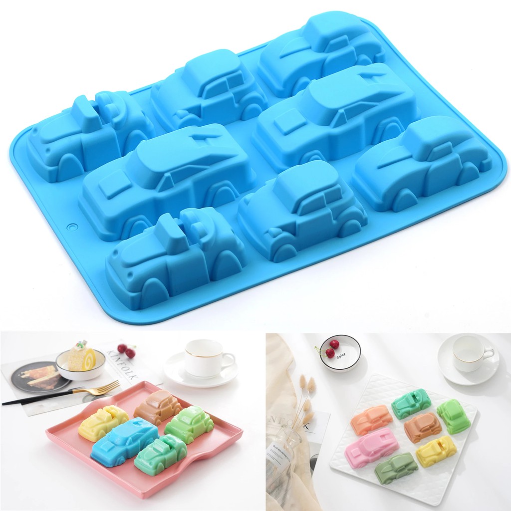Khuôn Silicone Làm Bánh Tạo Hình Xe Hơi 3D Độc Đáo Tiện Dụng