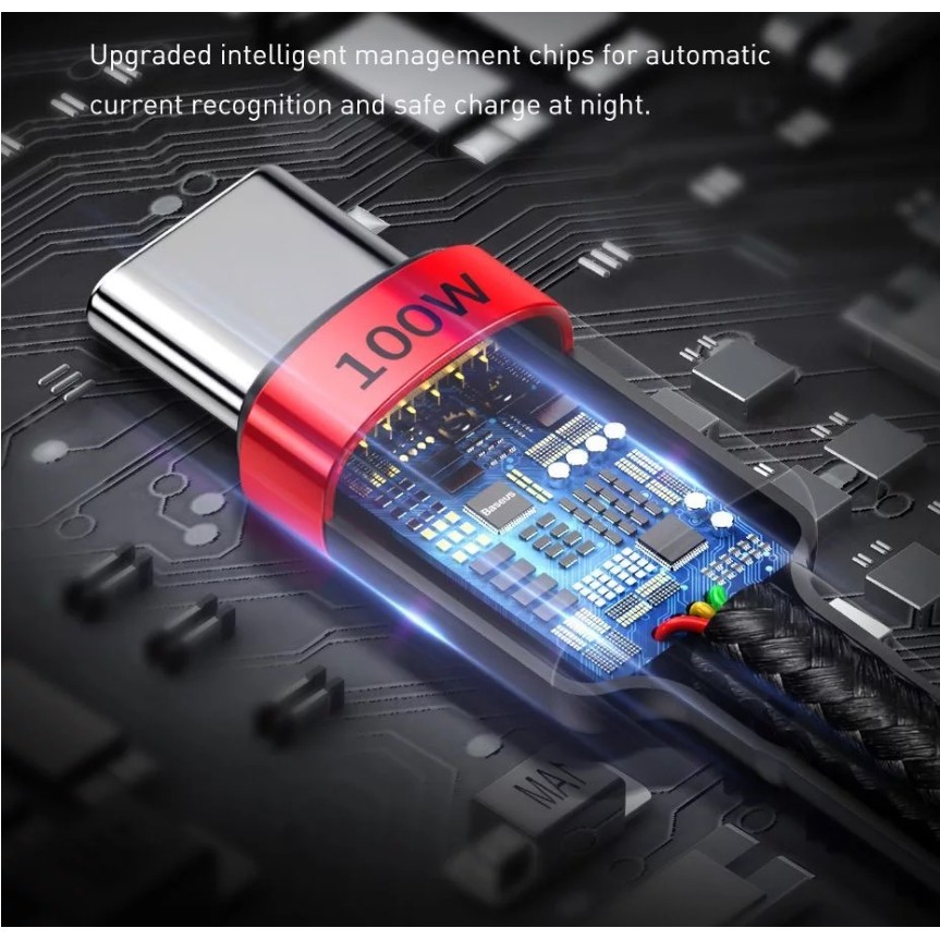 Cáp Sạc Nhanh 100W Type-C to Type-C Cafule PD2.0 Dùng Cho Laptop - Smartphone - Chính Hãng
