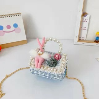 Túi Dạ Quai Ngọc Hình Thỏ Cho Bé Siêu Sang Chảnh