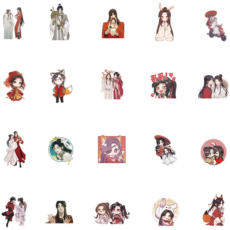 Bộ 65 Miếng Dán Chống Thấm Nước Hình Anime Dùng Để Trang Trí