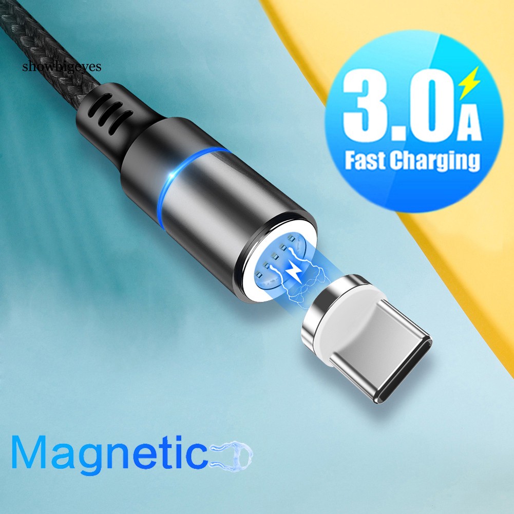 Cáp sạc nhanh từ tính 3A Micro USB Type-C cho Android iPhone