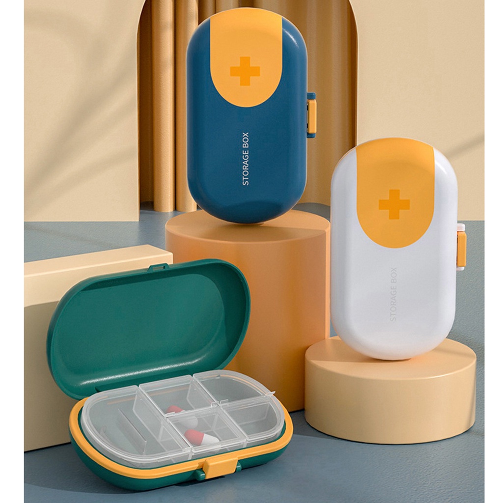 Hộp Đựng Thuốc Di Động Kèm Dao Cắt Tiện Dụng Mang Theo Du Lịch