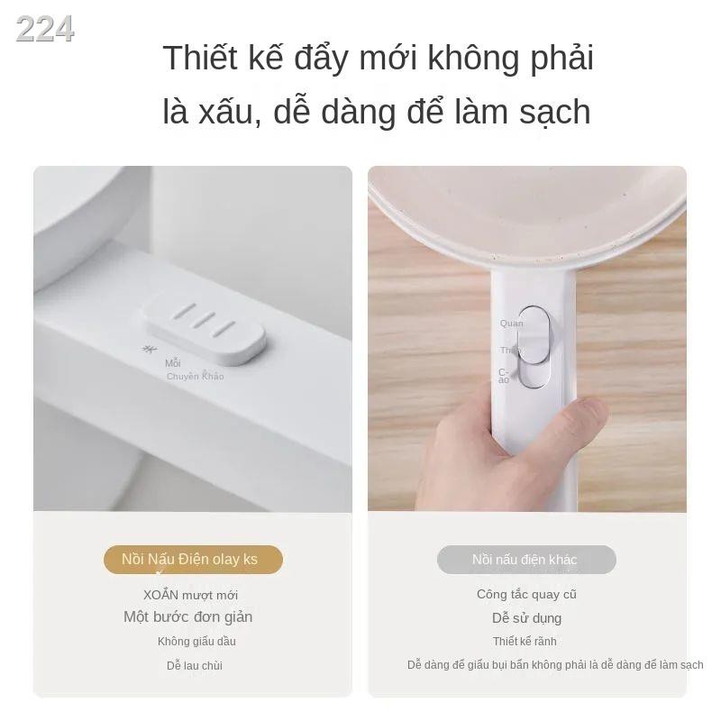 【HOT】olayks xuất khẩu nguyên bản bếp điện ký túc xá sinh viên đa chức năng gia dụng nồi nhỏ nấu mì lẩu