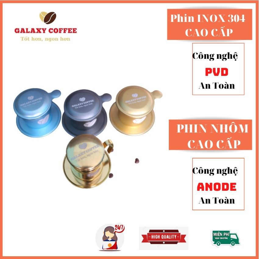 Phin Pha Cà Phê Nhôm Cao Cấp Công Nghệ ANODE 25g, Phin cafe màu, GALAXY COFFEE PHINN1, Tặng 20k Phí VC