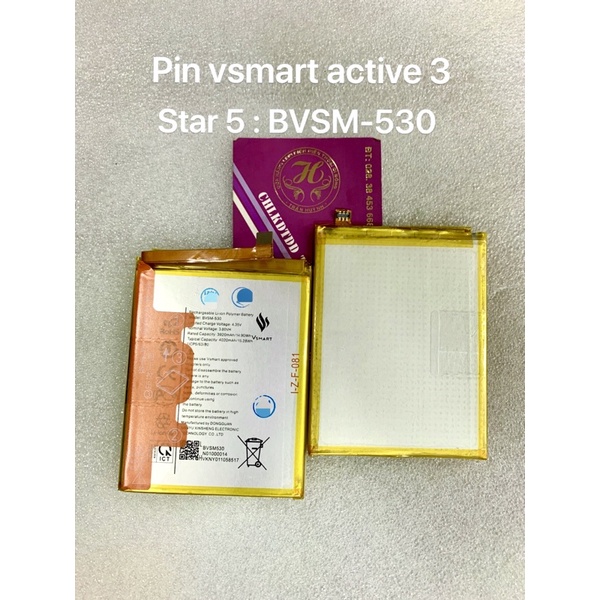 pin vsmart active 3 : BVSM-530 dùng chung với vsmart star 5 được nhé!