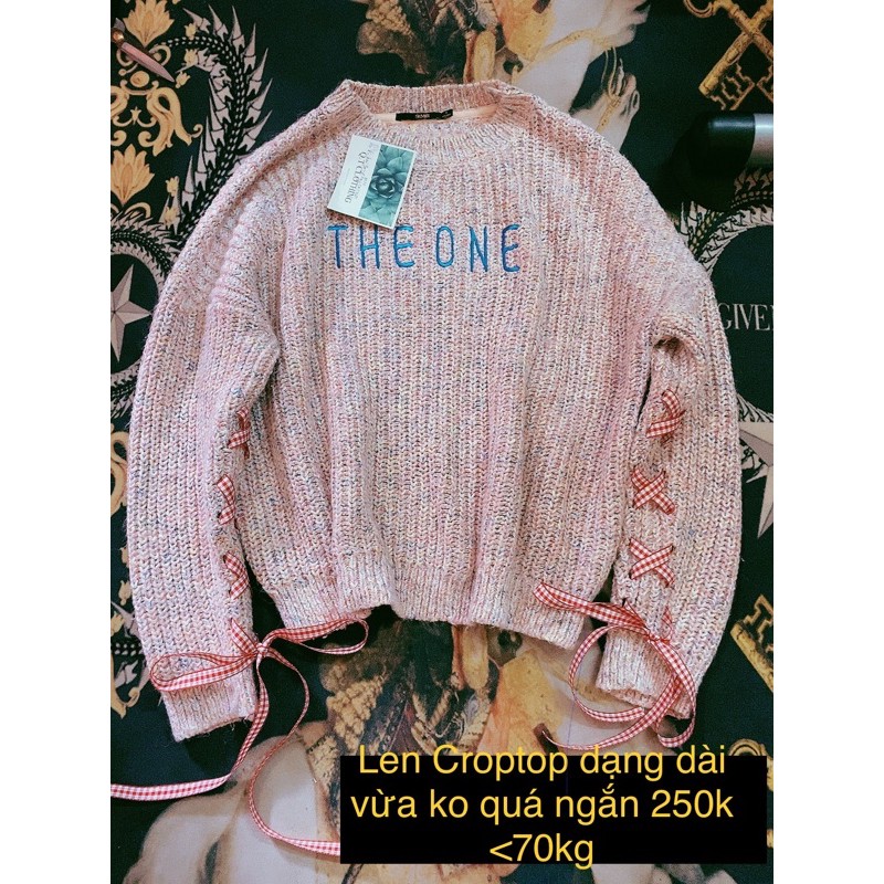 Áo Len hồng, Áo len Croptop, Áo Len nơ