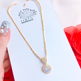  Dây chuyền nữ mì xoắn mặt tròn đính đá thiết kế cao cấp Orin D4955 