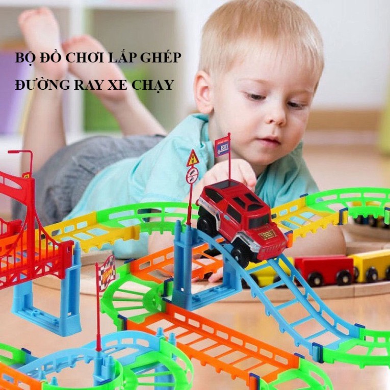 Sale Sốc Đồ Chơi Lắp Ráp Lắp Ghép Đường Đua Ô Tô Xếp Mô Hình Đường Ray Tàu Hỏa Xe Lửa, Đồ Chơi Trẻ Em Cho Bé Gái, Trai