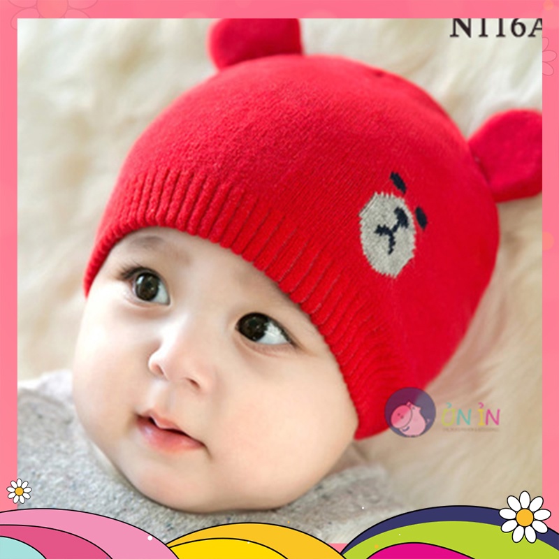 Nón Len Trùm Đầu Hình Gấu Ngộ Nghĩnh Cho Bé Trai, Bé Gái - N116