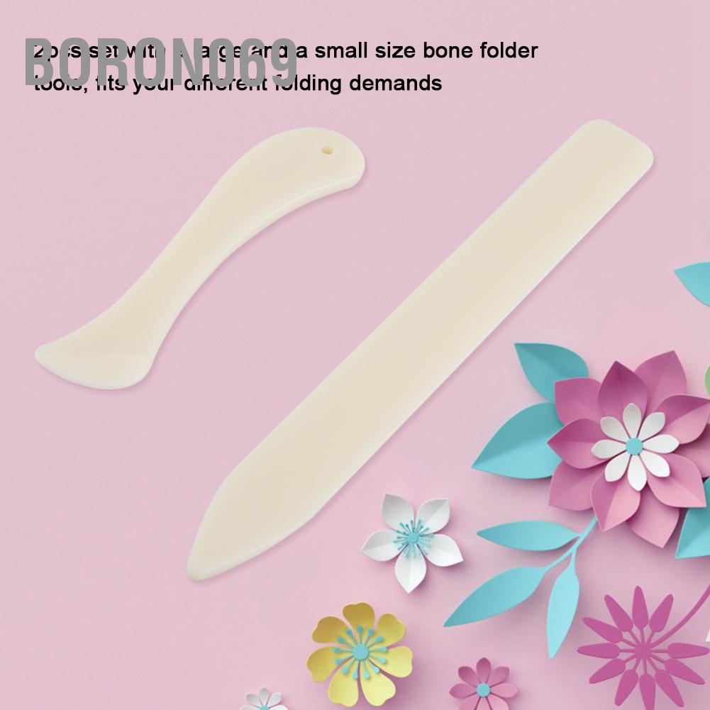 Boron069 2PCS/Set White Bone Folder Paper Creaser Tool Scoring Folding Creasing Edges
