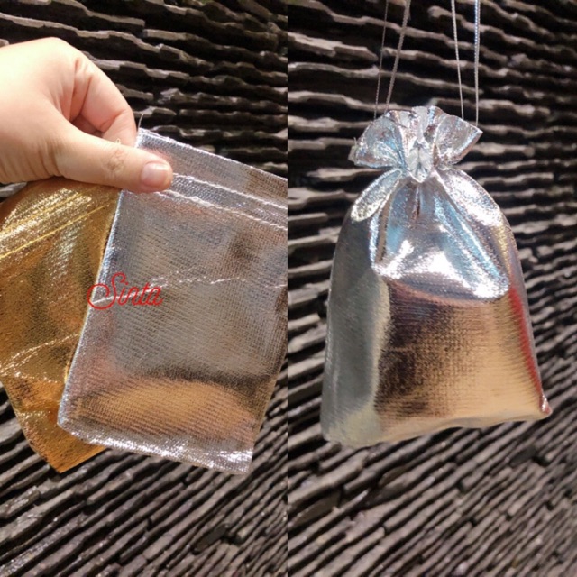 Túi voan dây rút bạc vàng